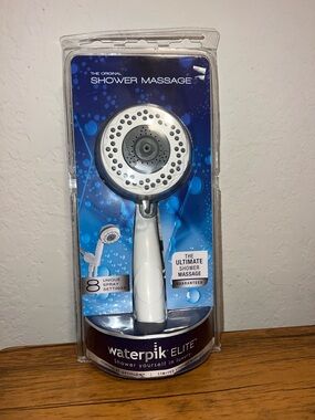 Waterpik Elite Shower Massager Handheld Shower Head 8 Spray Settings - White NWT